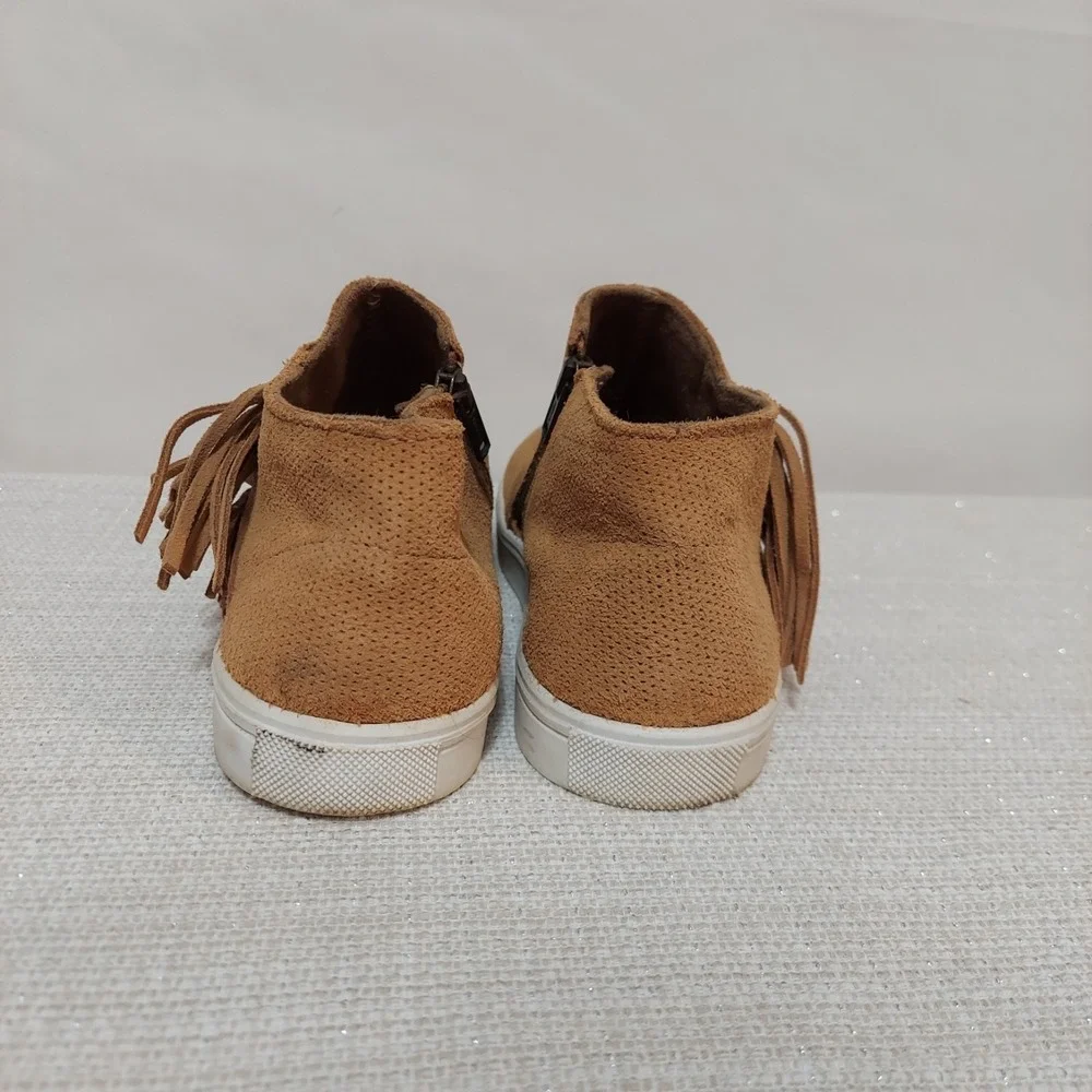 Minnetonka‎ Single Fringe Side Zip Boot Women's 8 Tan Suede Boho Festival
